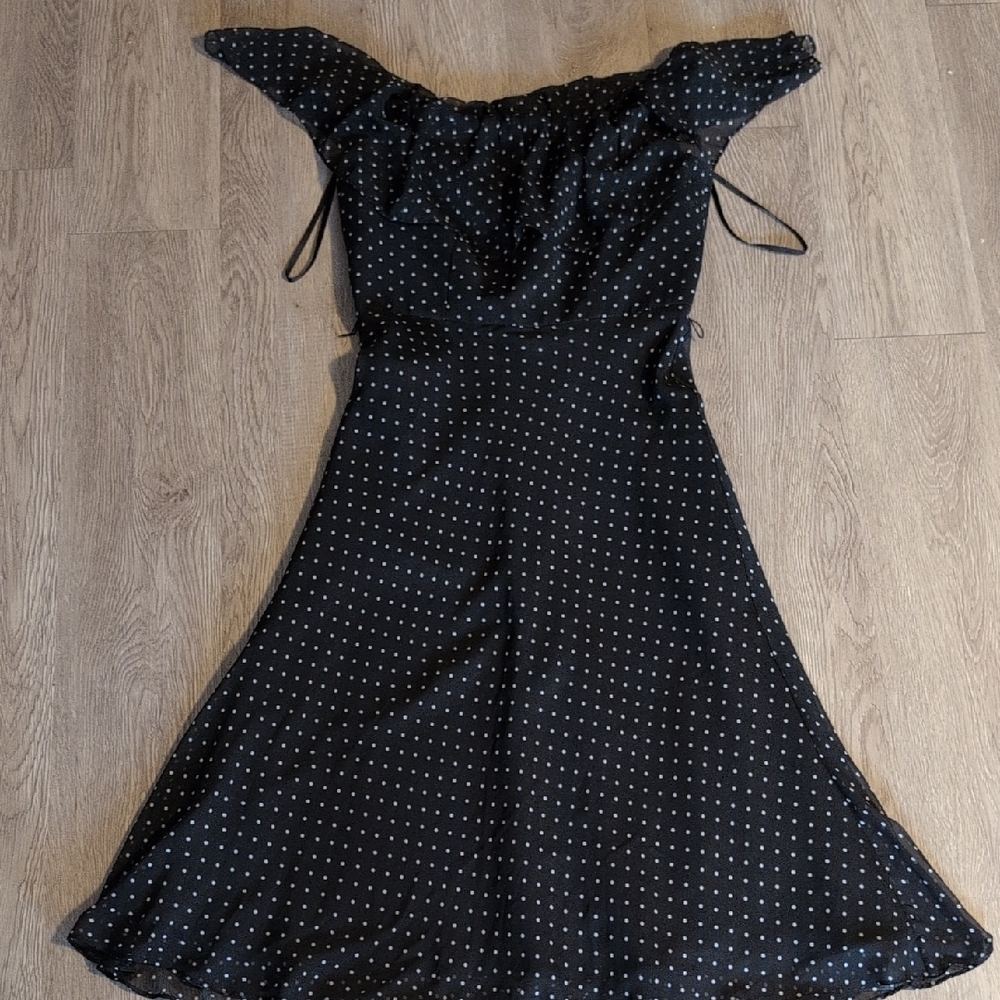 Elegant Black Polka Dot Dress